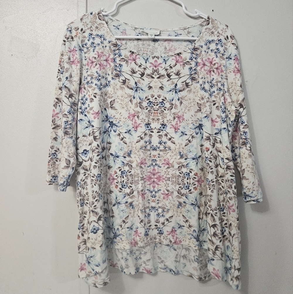 J.jill Floral Half Sleeve Blouse!